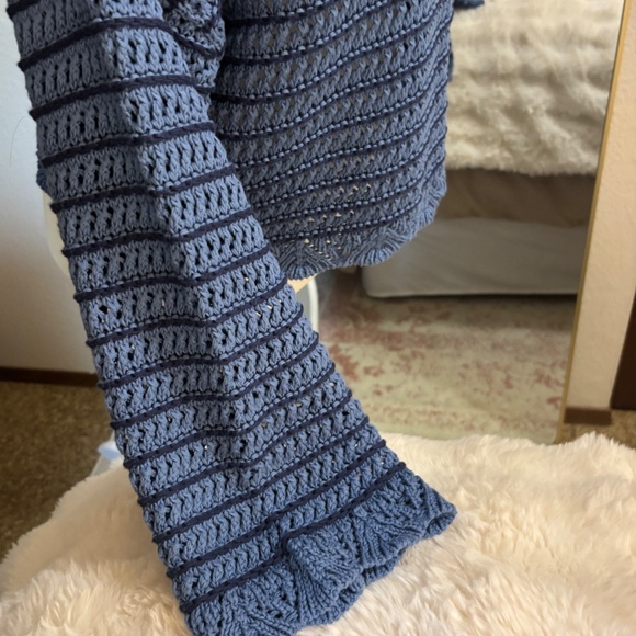 American Eagle Ballet Neck Open Knit Sweater - Picture 2 of 6